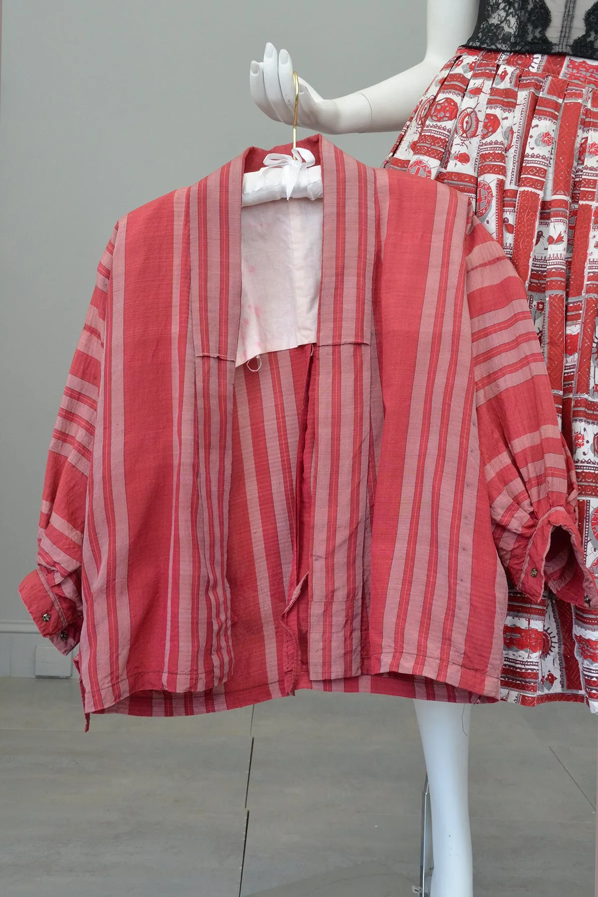 1930s 40s Wrap Front Balloon Sleeve Kimono Jacket