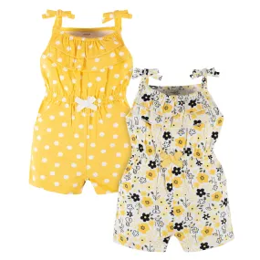 2-Pack Baby & Toddler Girls Bee Garden Tank Rompers