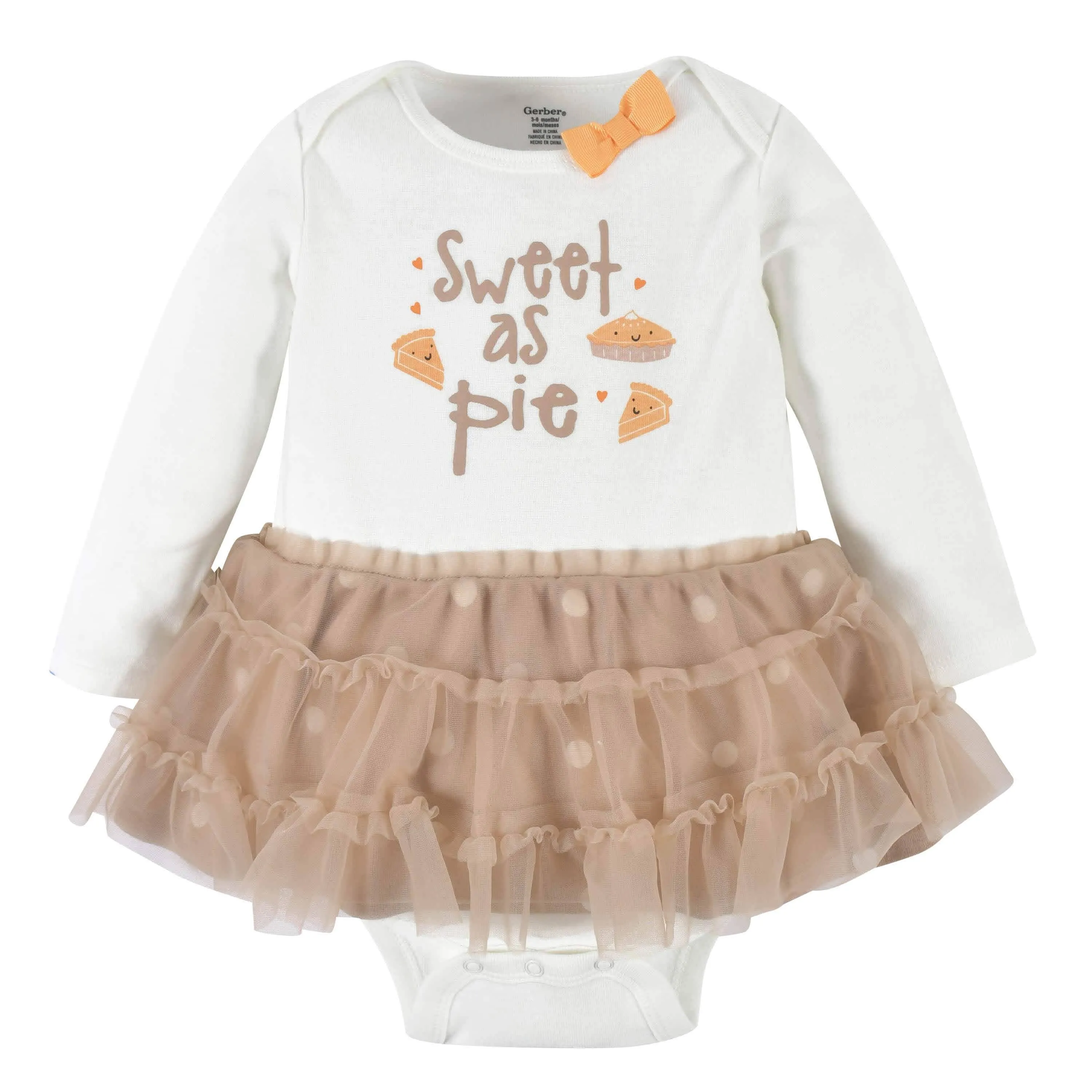 2-Piece Baby Girls Sweet As Pie Skirted Onesies® Bodysuit & Cap