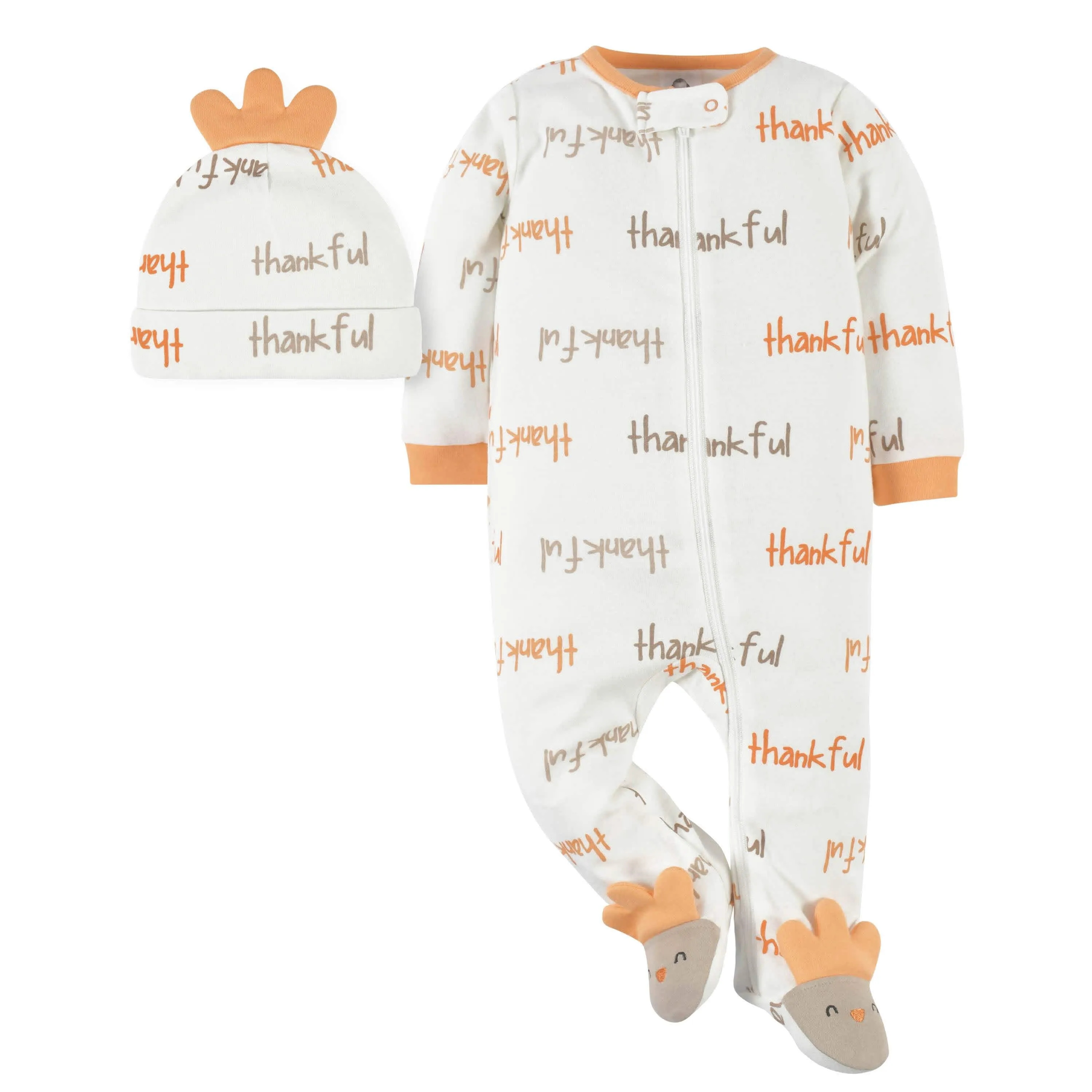 2-Piece Baby Neutral Turkey Sleep 'n Play & Hat