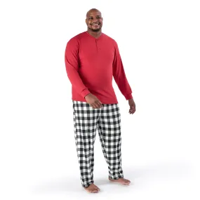 2-Piece Men's Buffalo Plaid Hacci Pajama Set