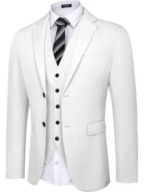 2-Piece Two Button Solid Prom Tuxedo Blazer Vest Set (US Only)