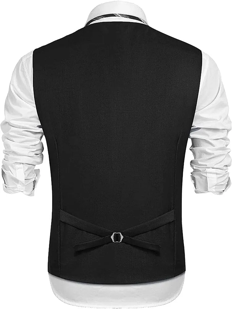 2-Piece Two Button Solid Prom Tuxedo Blazer Vest Set (US Only)