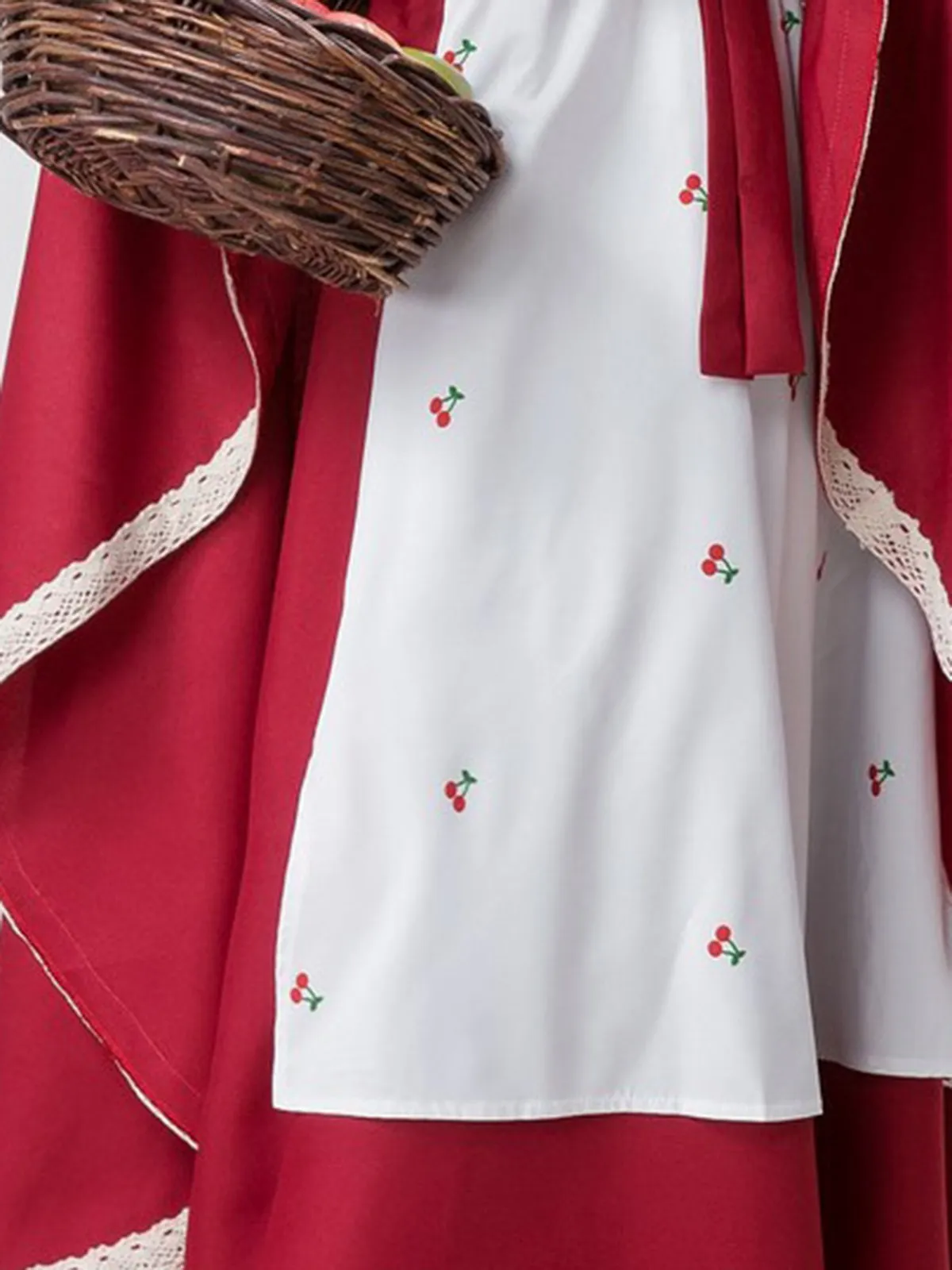 2PCS Red 1950s Oktoberfest Blouse & Skirt With Cherry Apron