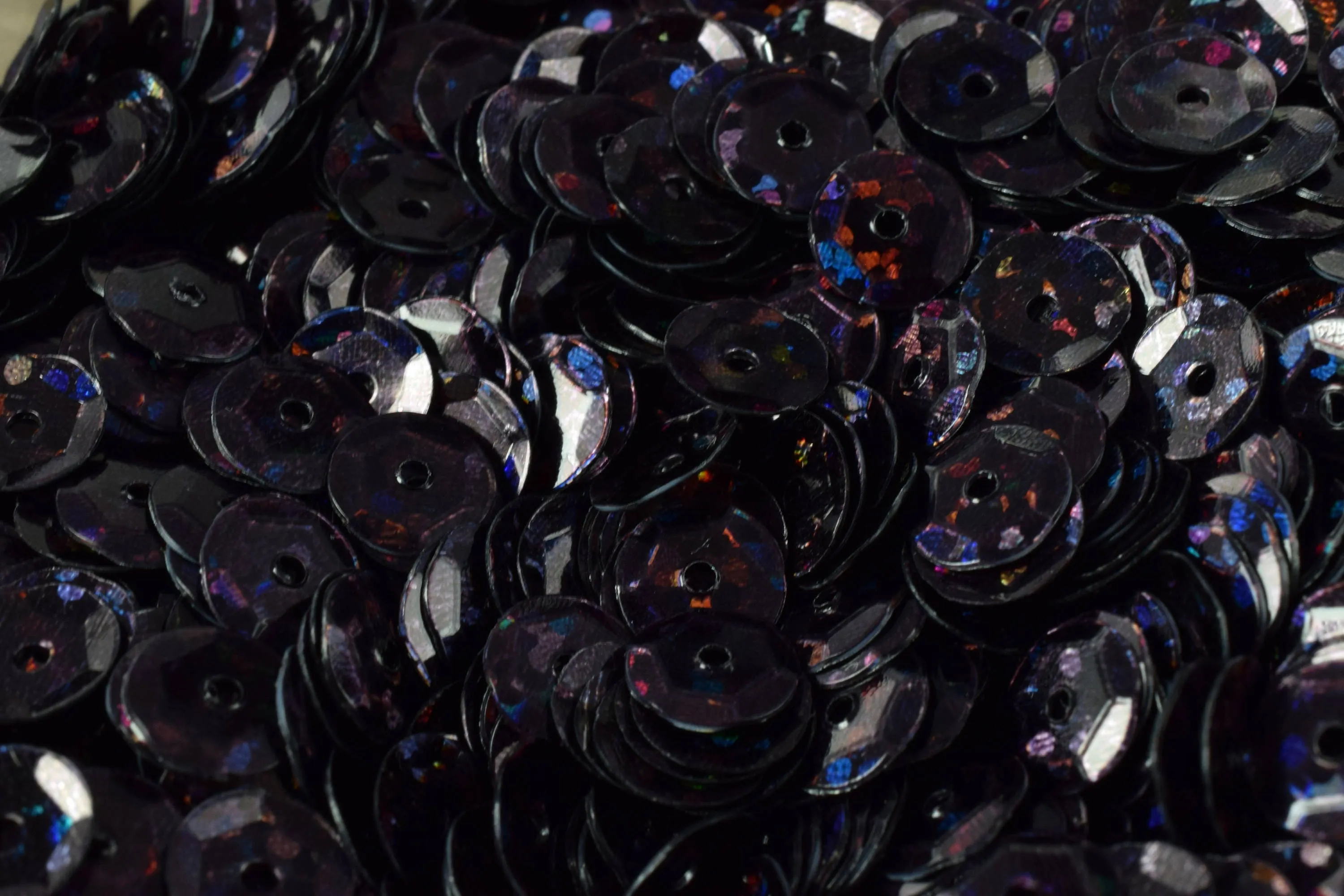 3/4/6mm Black Multi Cup Iridescent Sequins Sheen Round Sequins/Loose Paillettes,Wholesale Sequins,Shimmering Sequin Apparel