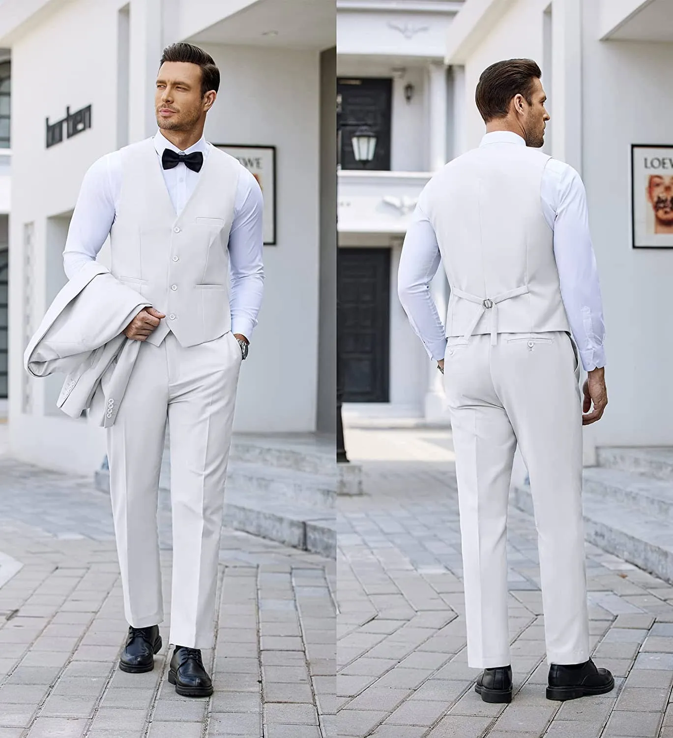 4 Pieces Suit Shawl Lapel Tuxedo Slim Fit Set (US Only)