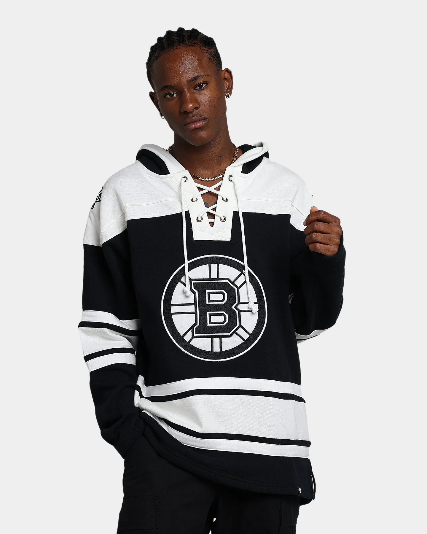 47 Brand Boston Bruins Superior Lacer Hoodie Jet Black