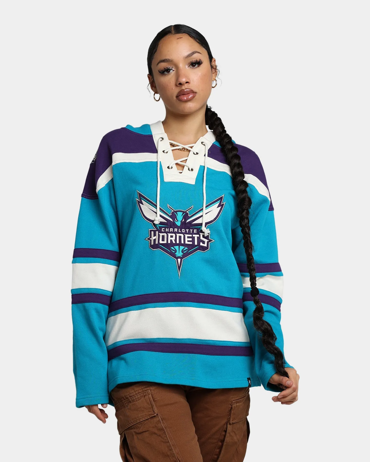 47 Brand Charlotte Hornets Superior Lacer Hoodie Neptune