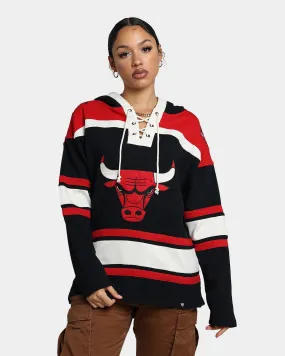 47 Brand Chicago Bulls Superior Lacer Hoodie Jet Black/Red