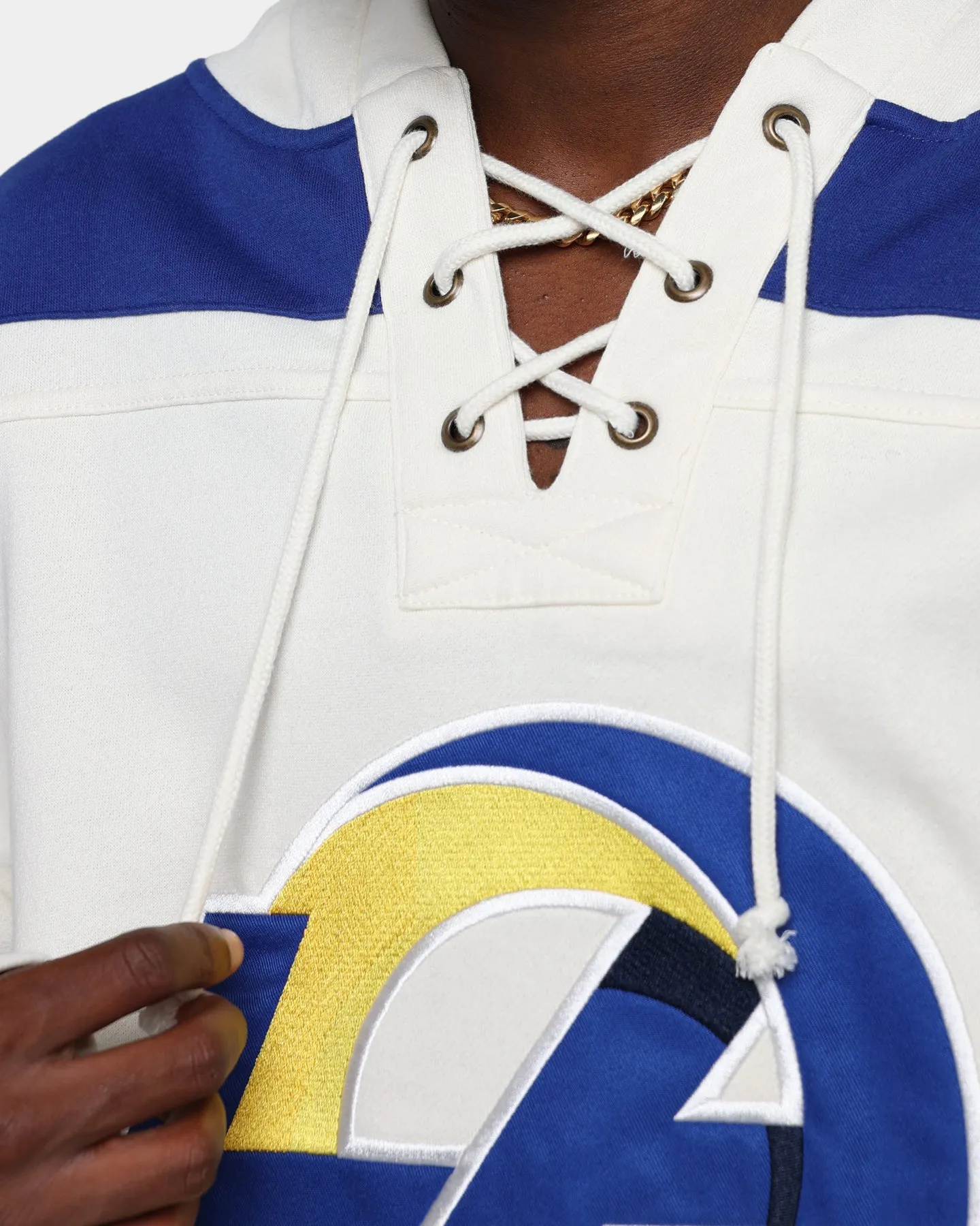 47 Brand Los Angeles Rams Superior Lacer Hoodie Cream