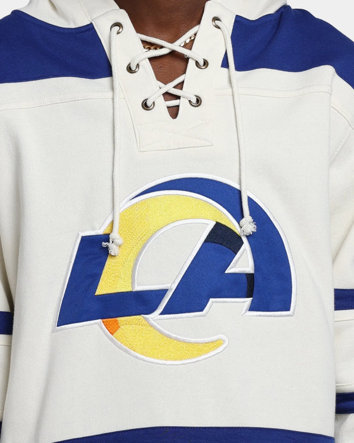 47 Brand Los Angeles Rams Superior Lacer Hoodie Cream