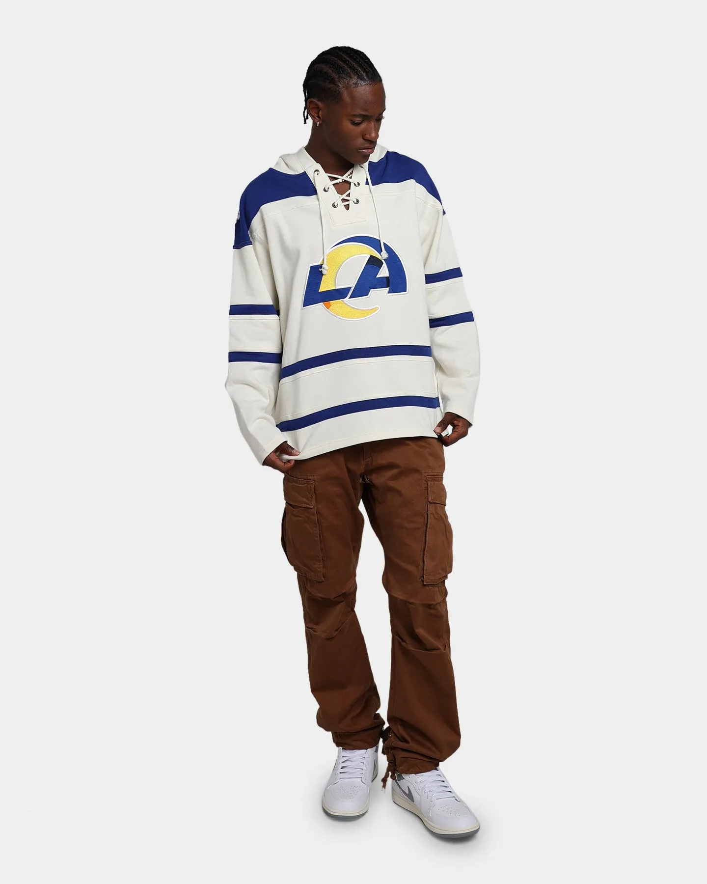 47 Brand Los Angeles Rams Superior Lacer Hoodie Cream