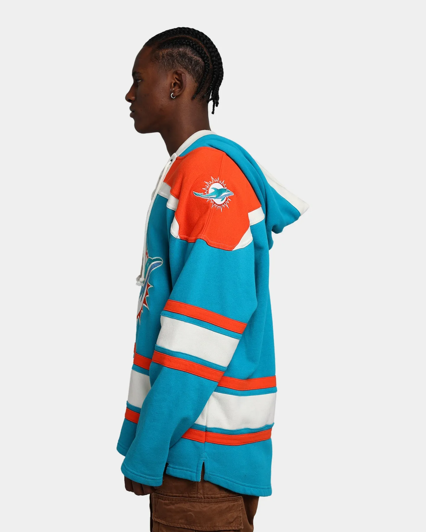 47 Brand Miami Dolphins Superior Lacer Hoodie Neptune/Orange