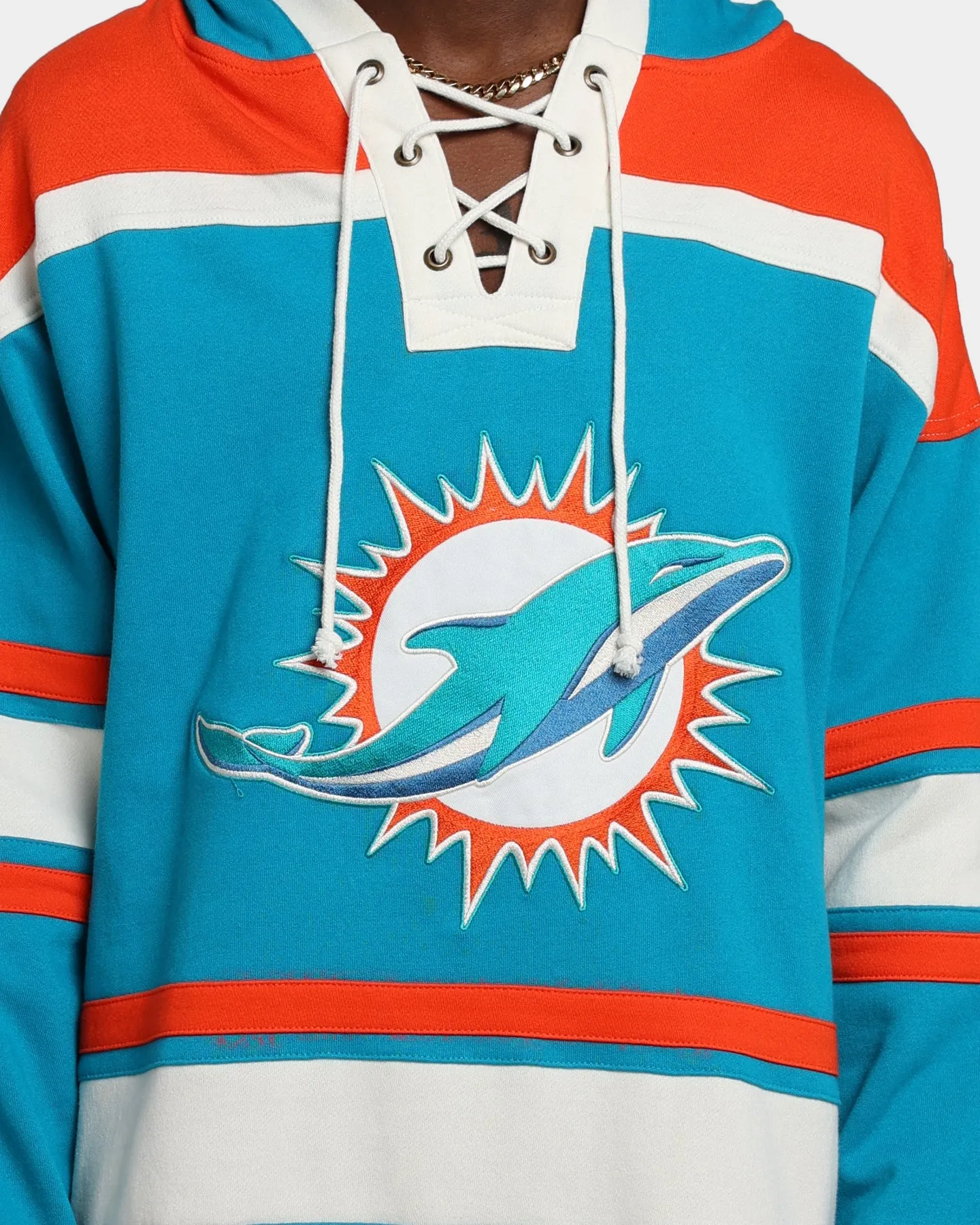 47 Brand Miami Dolphins Superior Lacer Hoodie Neptune/Orange