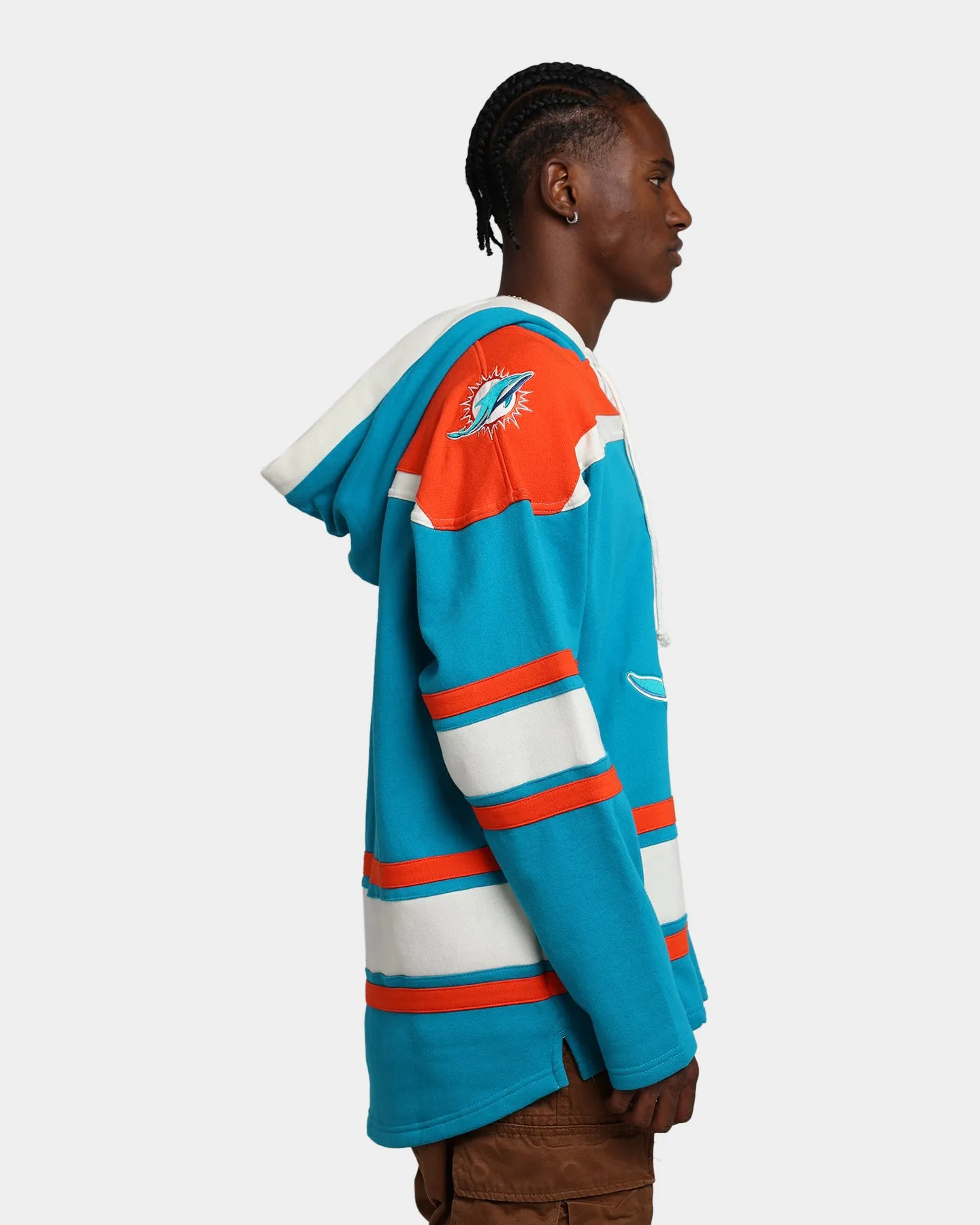 47 Brand Miami Dolphins Superior Lacer Hoodie Neptune/Orange