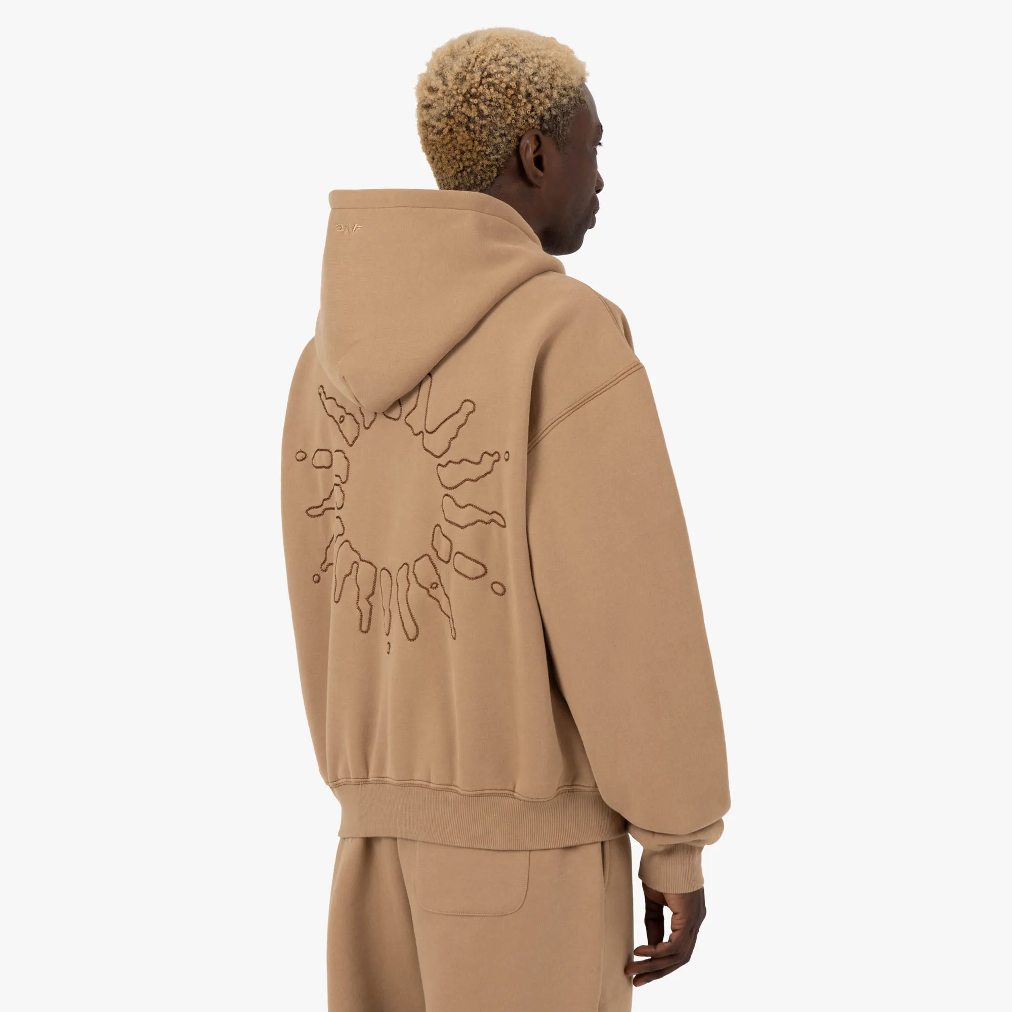 4YE Signature Logo Zip Hoodie Peanut / Brown