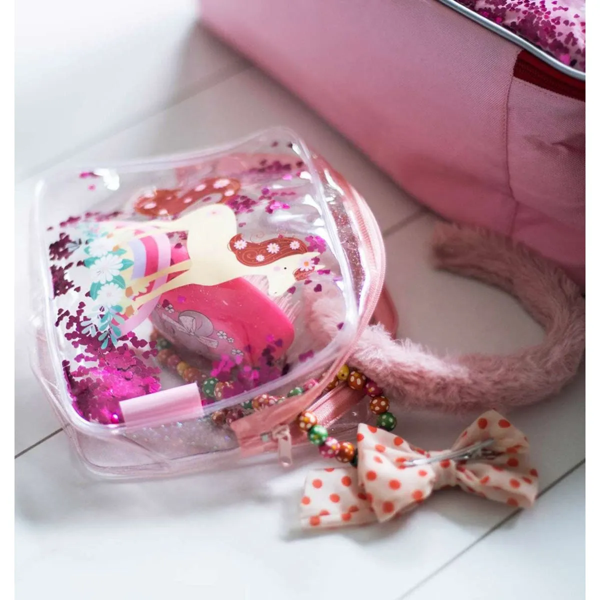 A Little Lovely Company Toiletry Bag Glitter - Horse