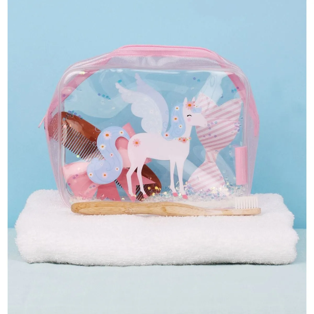 A Little Lovely Company Toiletry Bag Glitter Unicorn