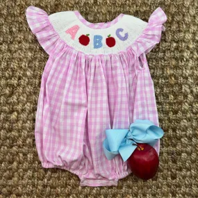 ABC Smocked Bubble in Pink Gingham