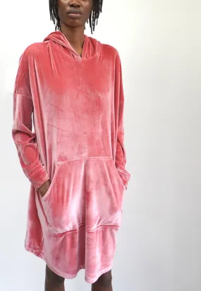 ABSOLUTE HOODIE DRESS DUSKY PINK