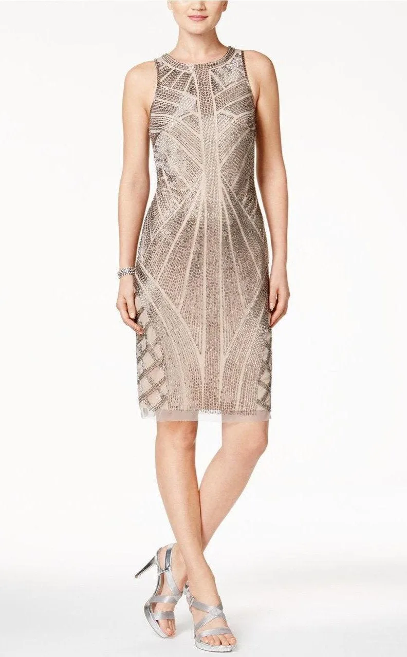 Adrianna Papell - AP1E200575 Beaded Halter Sheath Dress