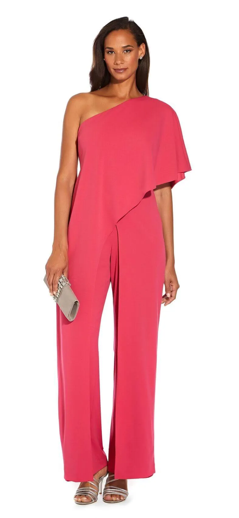 Adrianna Papell AP1E201788 One Shoulder Pant Jumpsuit Formal