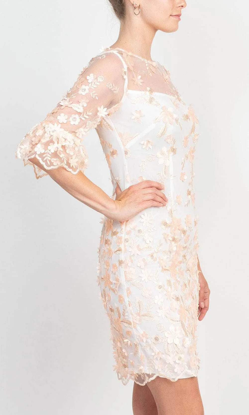 Adrianna Papell AP1E209447 - Embroidered Petal Cocktail Dress