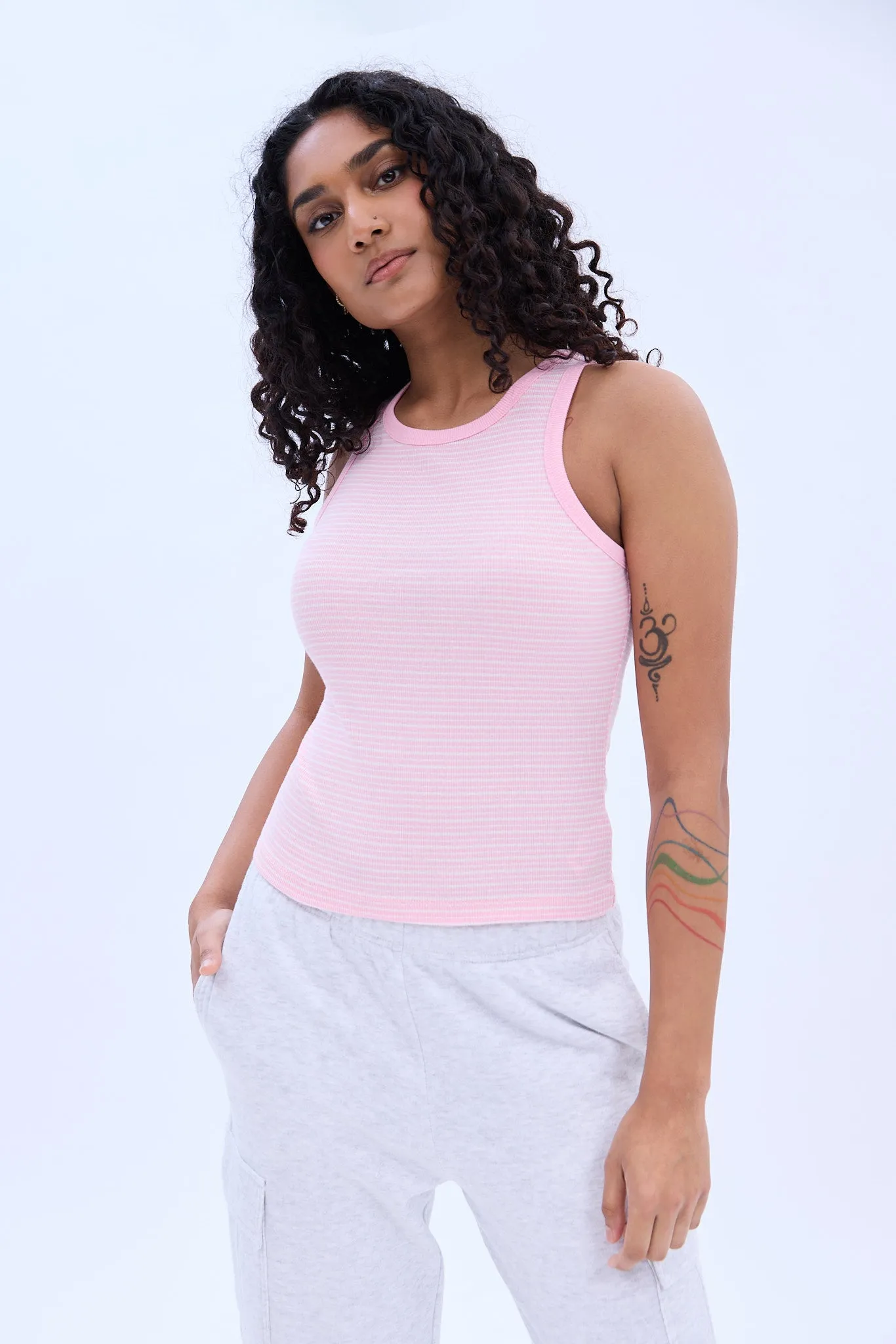 AERO Ribbed High Neck Tank Top