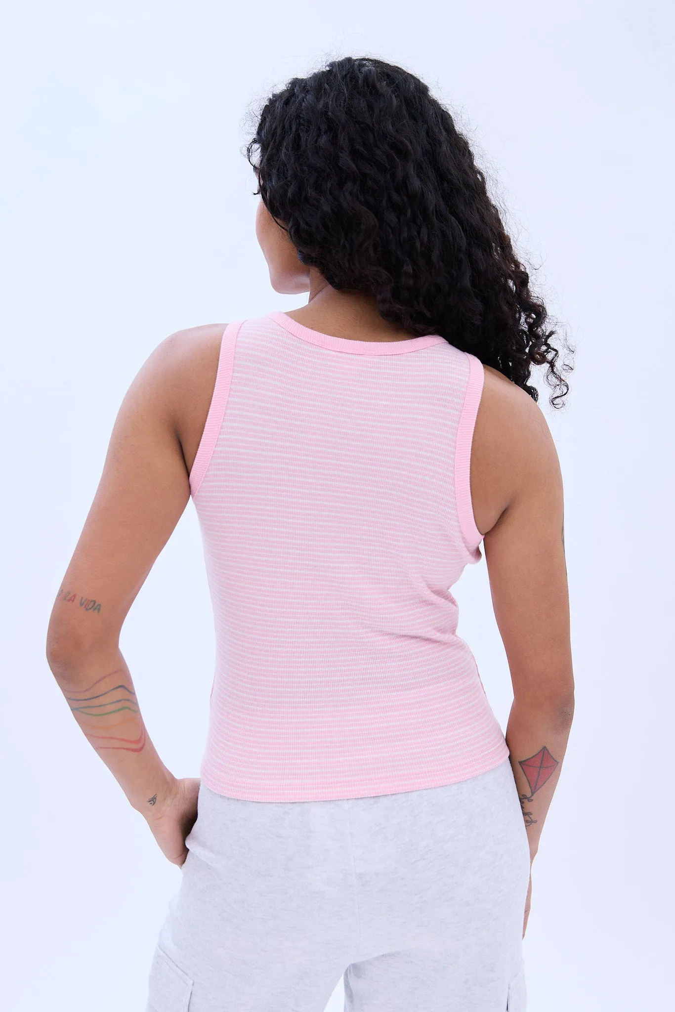 AERO Ribbed High Neck Tank Top