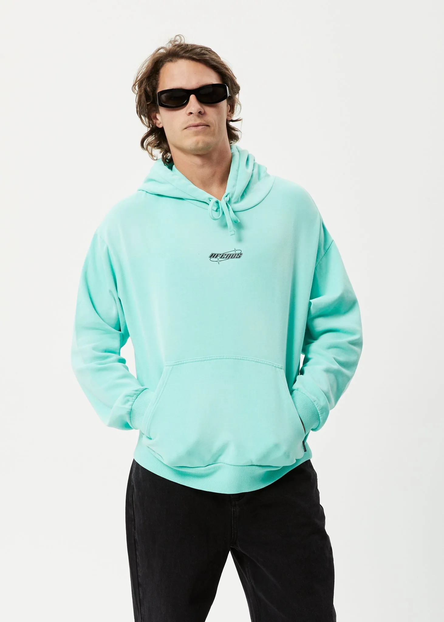 AFENDS Mens Eternal - Hoodie - Worn Jade