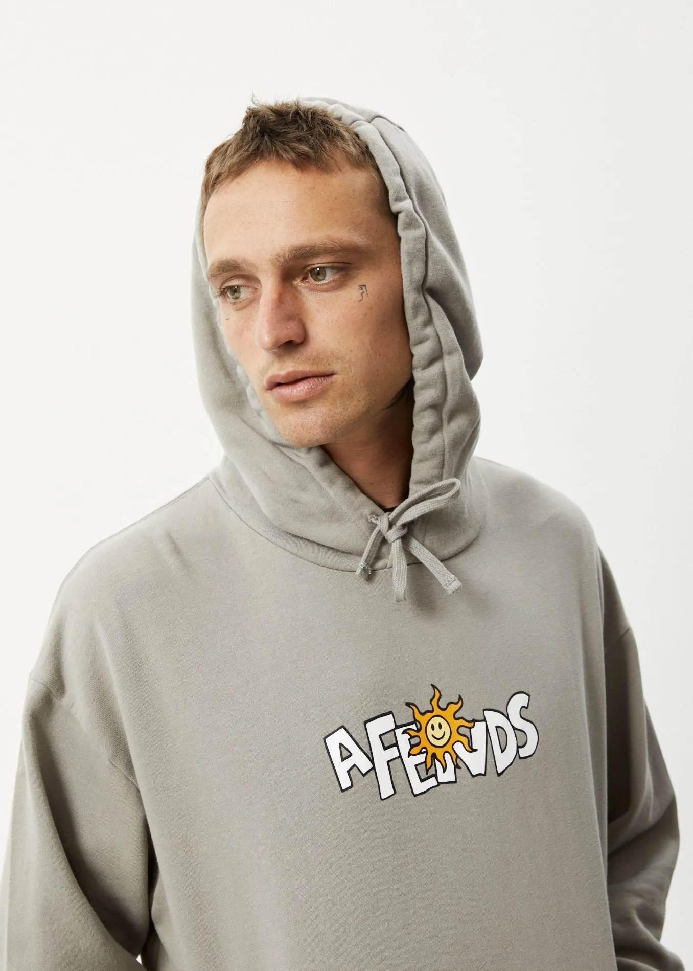 AFENDS Mens Sunshine - Graphic Hoodie - Olive