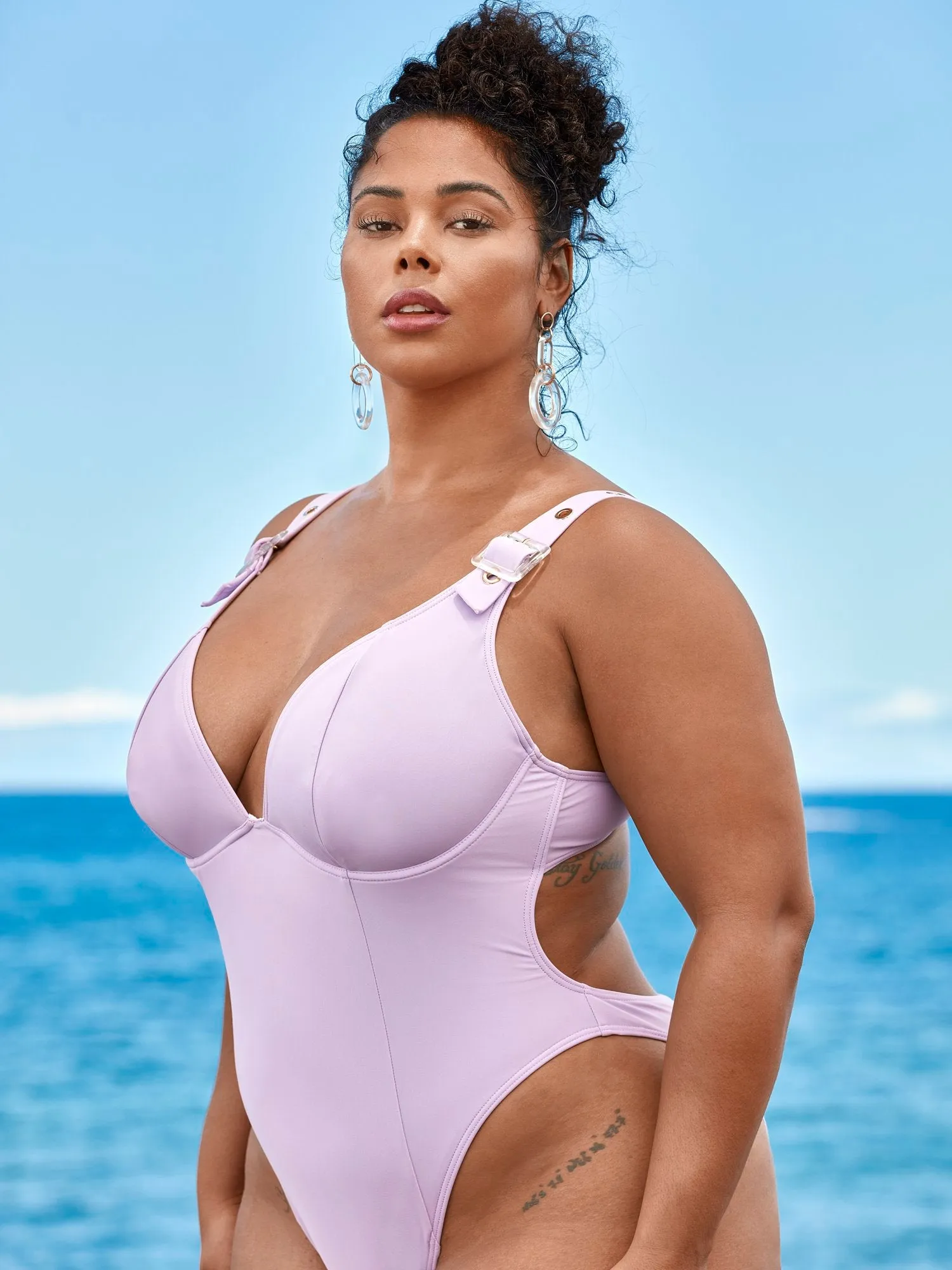 'Agent Violet' One-Piece Swimsuit - Tabria Majors X FTF