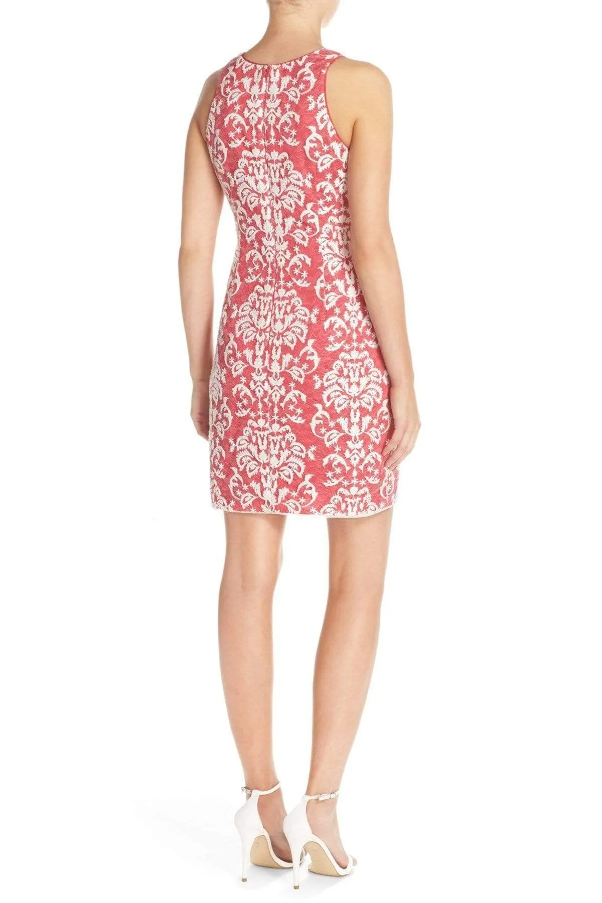 Aidan Mattox - 151A15100 Patterned Jewel Fitted Sheath Cocktail Dress