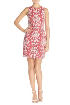 Aidan Mattox - 151A15100 Patterned Jewel Fitted Sheath Cocktail Dress