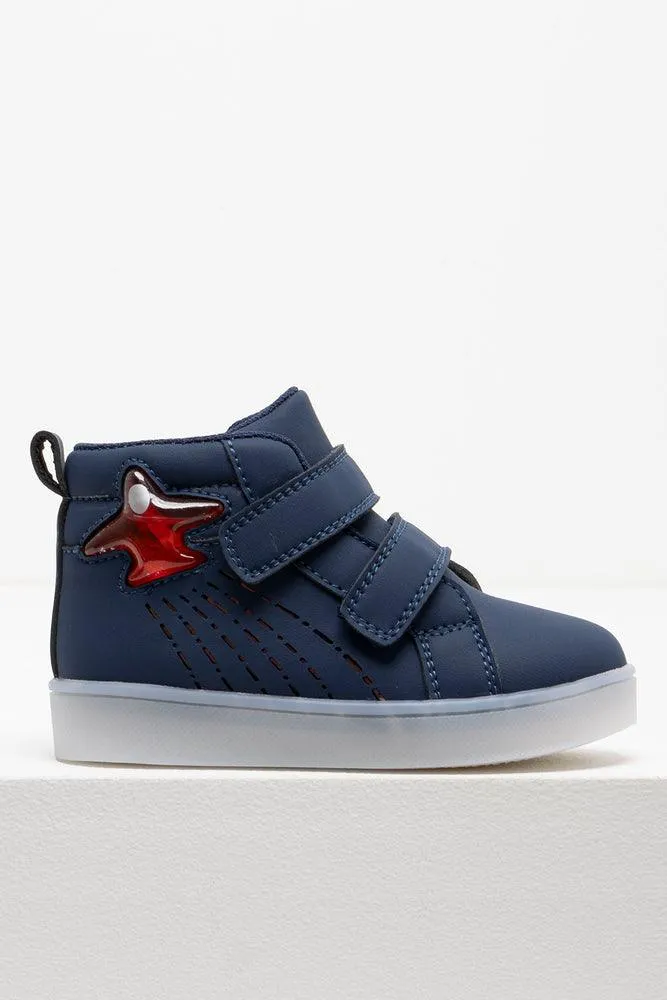 Airplane Light Up High Top Sneaker Navy