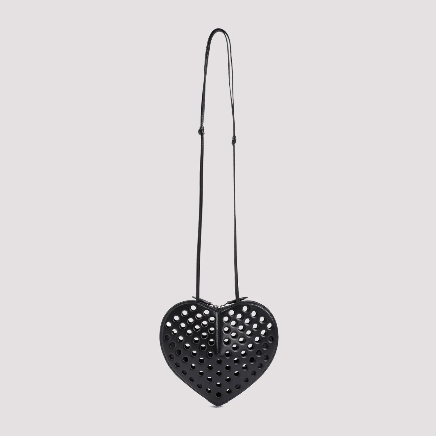 ALAIA Elegant Heart Perforated Mini Shoulder Bag 21x17x5 cm