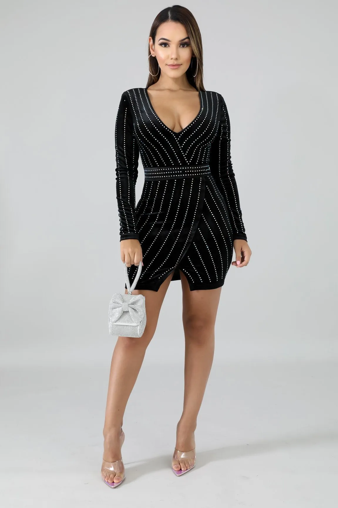 Alexa Velvet Stylish Wrap Dress