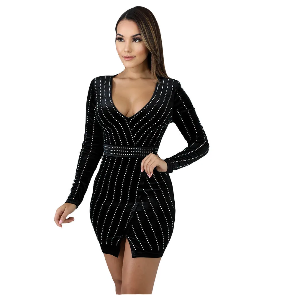 Alexa Velvet Stylish Wrap Dress