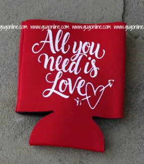 All You Need Is Love Red Koozie