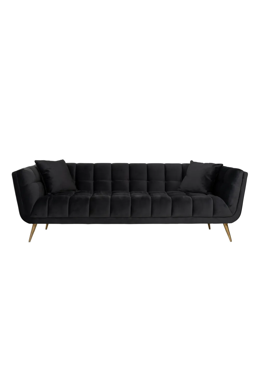 Anthracite Velvet Channel Stitched Sofa | OROA Huxley