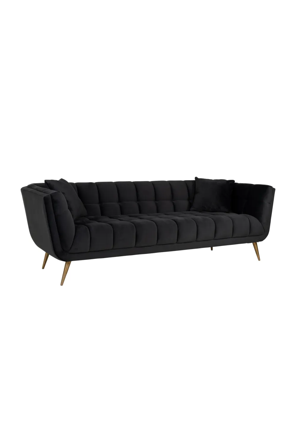 Anthracite Velvet Channel Stitched Sofa | OROA Huxley