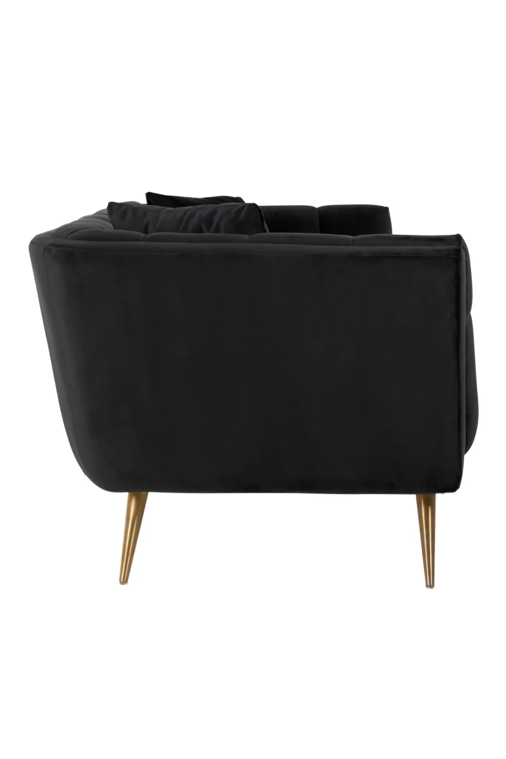 Anthracite Velvet Channel Stitched Sofa | OROA Huxley