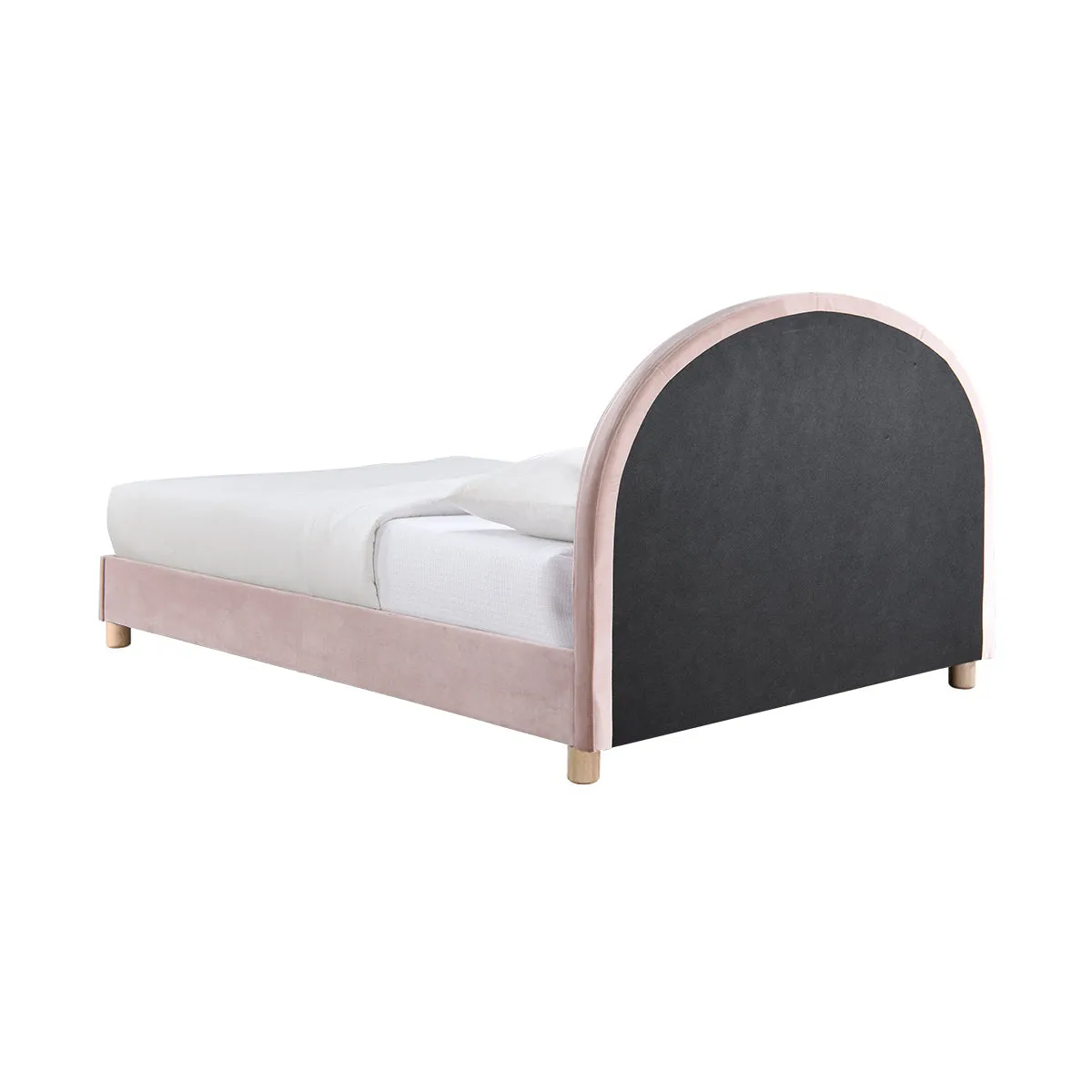 Archie Velvet Double Bed (Blush)