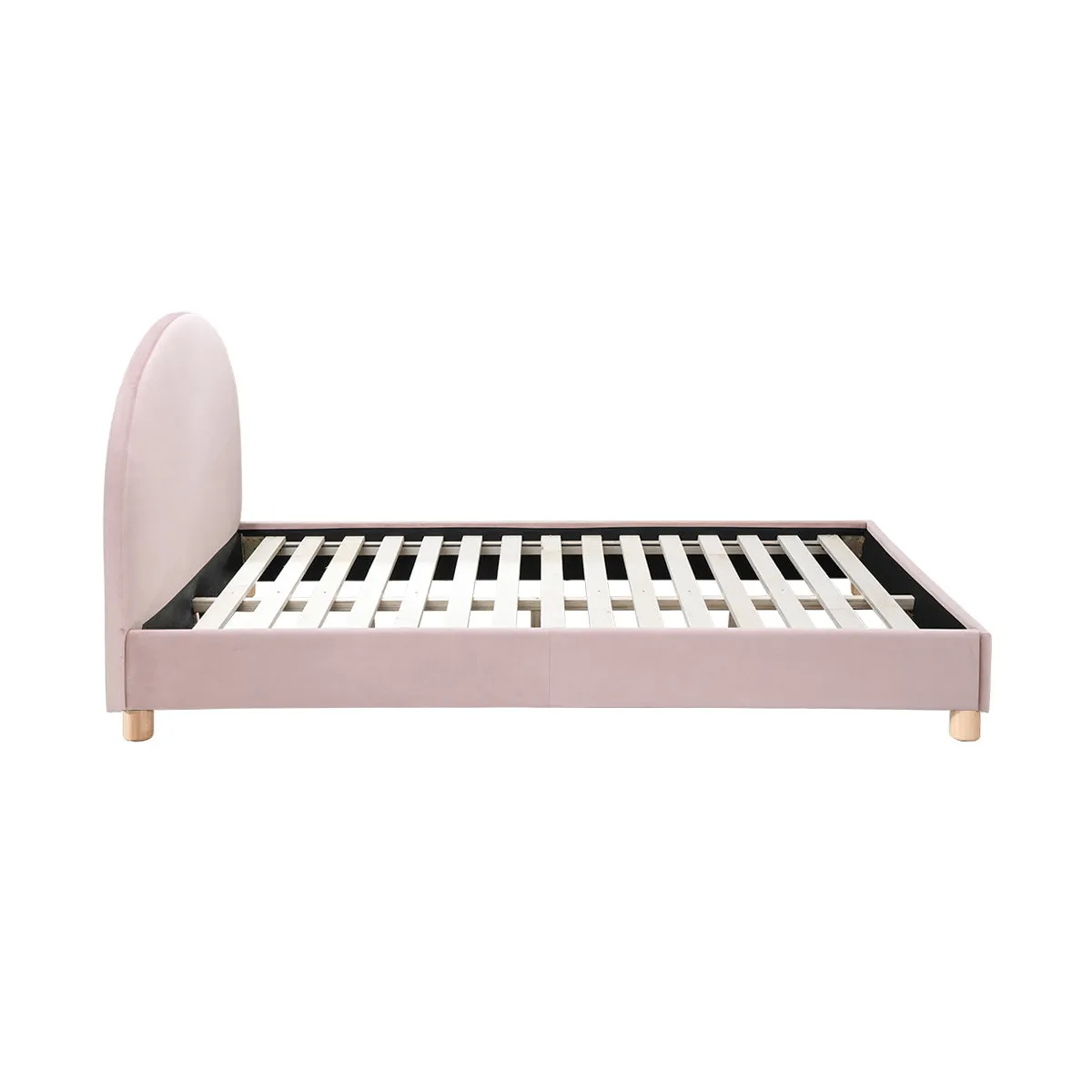 Archie Velvet Double Bed (Blush)