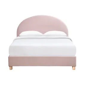 Archie Velvet Double Bed (Blush)