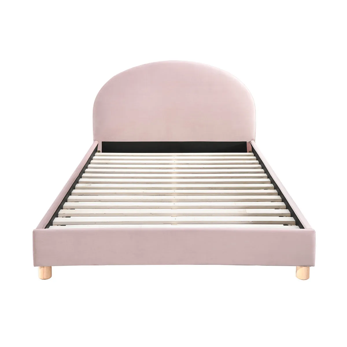 Archie Velvet Double Bed (Blush)