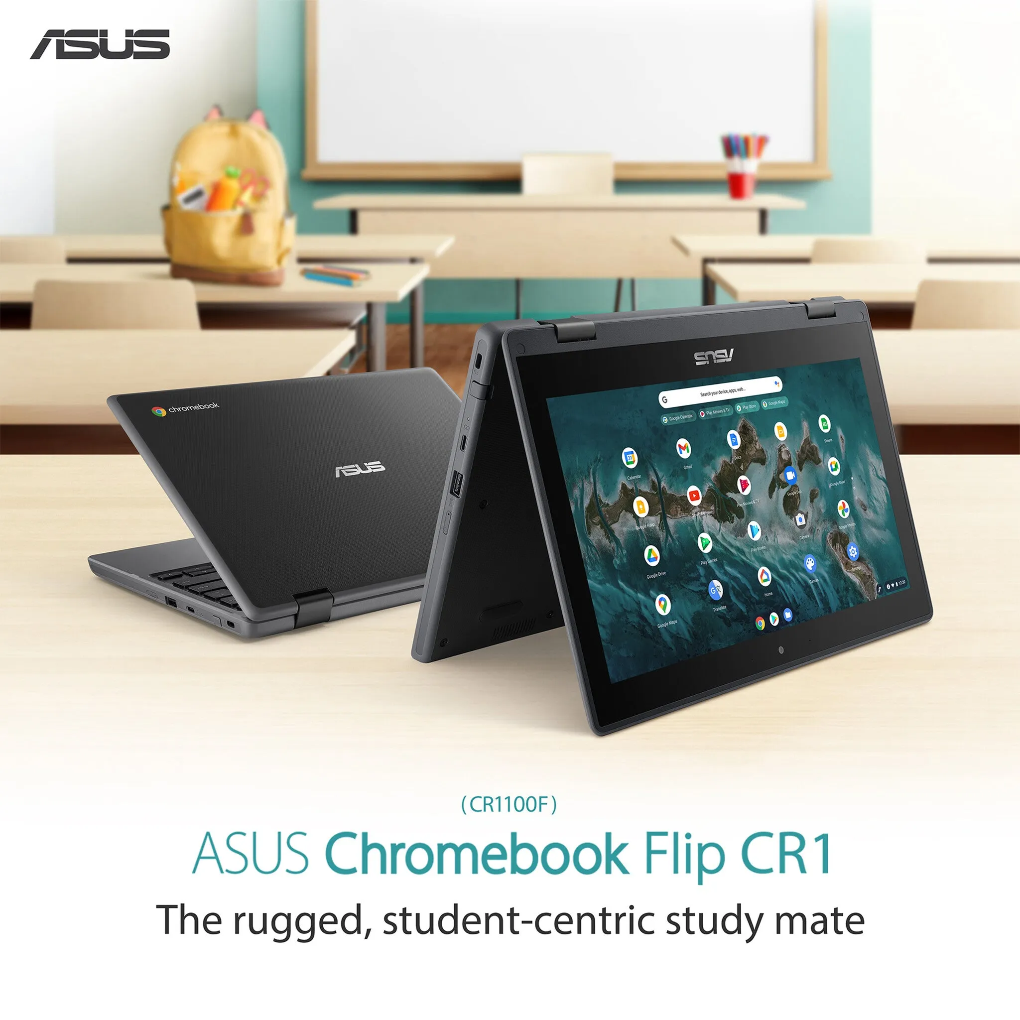 ASUS Chromebook Flip CR1 CR1100FKA-BP0166-3Y 29.5 cm (11.6") Touchscreen HD Intel® Celeron® N N4500 4 GB LPDDR4x-SDRAM 64 GB eMMC Wi-Fi 6 (802.11ax) ChromeOS Grey