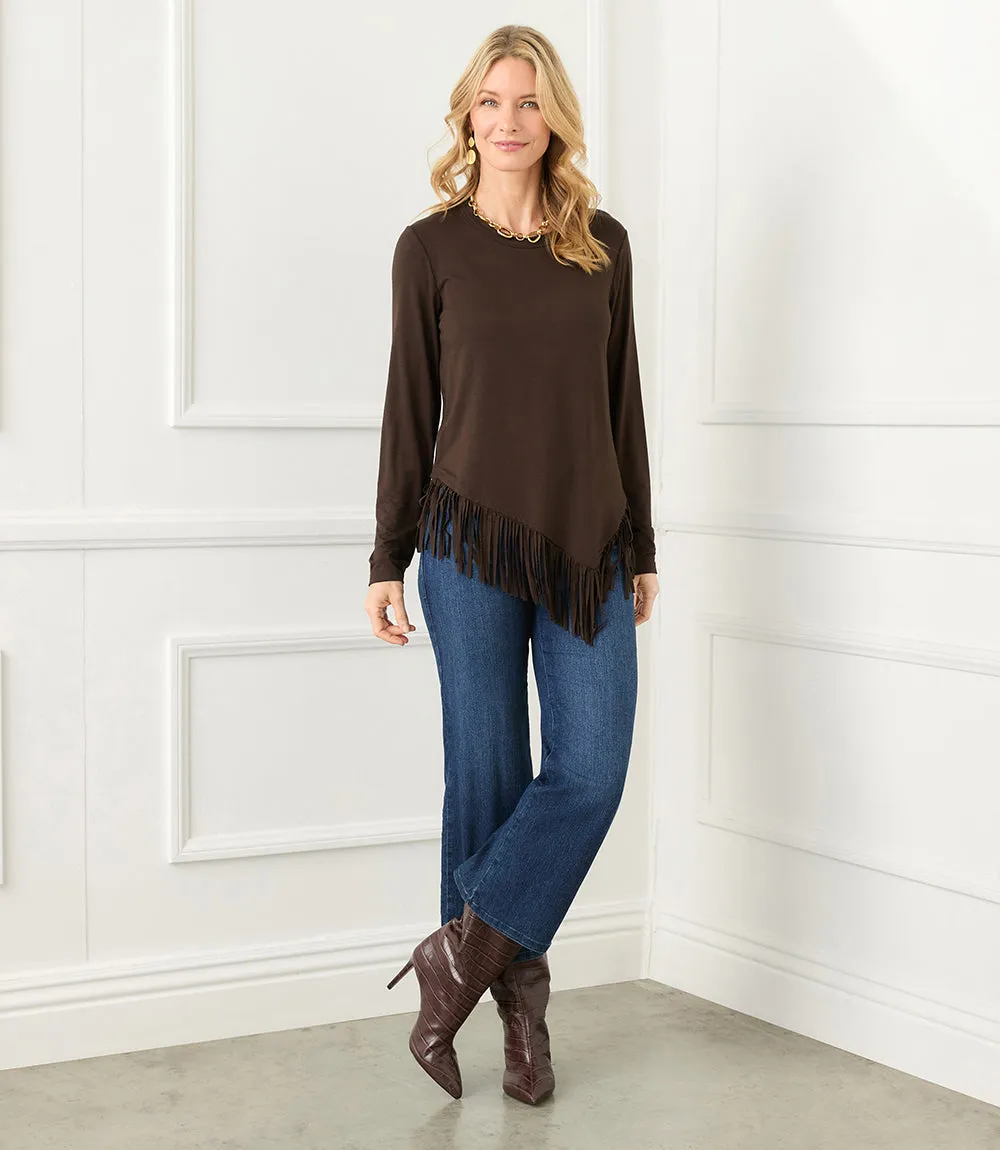 Asymmetric Fringe Top