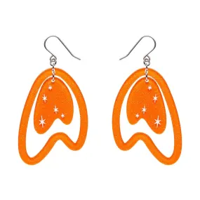 Atomic Boomerang Drop Earrings - Orange