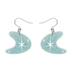 Atomic Boomerang Glitter Drop Earrings - Blue